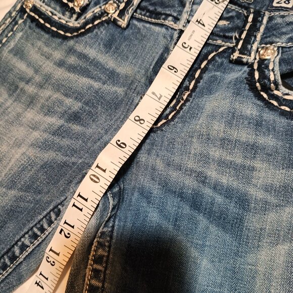 Miss Me Jeans – S 28 Skinny Distressed Jeans– Embellished Pockets - Picture 6 of 14
